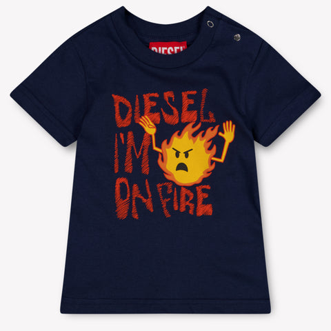 Diesel Baby Jongens T-Shirt In Navy