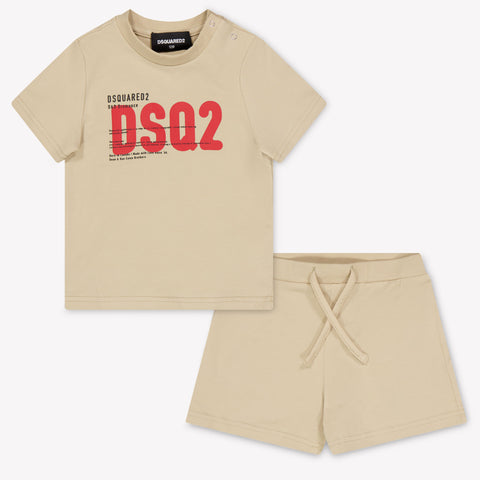 Dsquared2 Baby Boys Set In Light Beige
