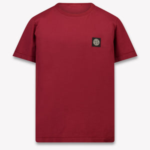Stone Island Kinder Jongens T-Shirt In Bordeaux