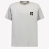 Stone Island Kinder Jongens T-Shirt In Licht Grijs