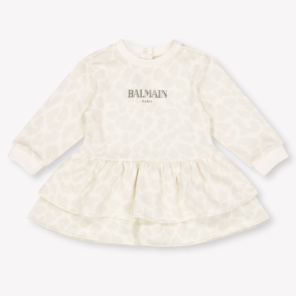 Balmain Baby Girls Dress In OffWhite