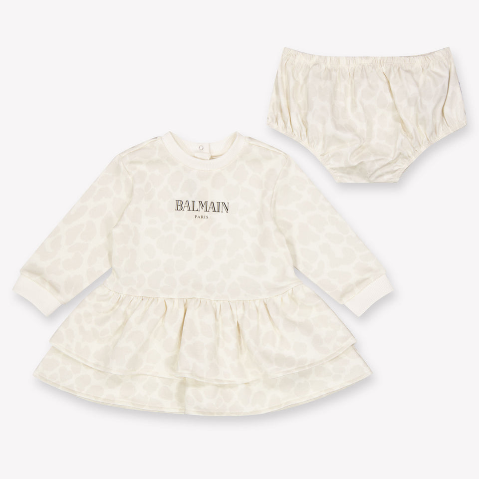 Balmain Baby Girls Dress In OffWhite