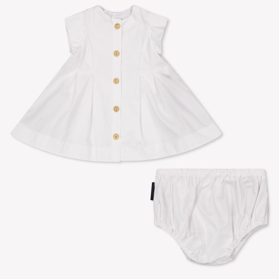 Balmain Baby Meisjes Jurk In Wit