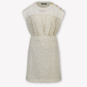 Balmain Kinder Meisjes Jurk In Off White