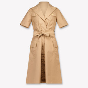 Balmain Kids Girls Dress In Light Brown