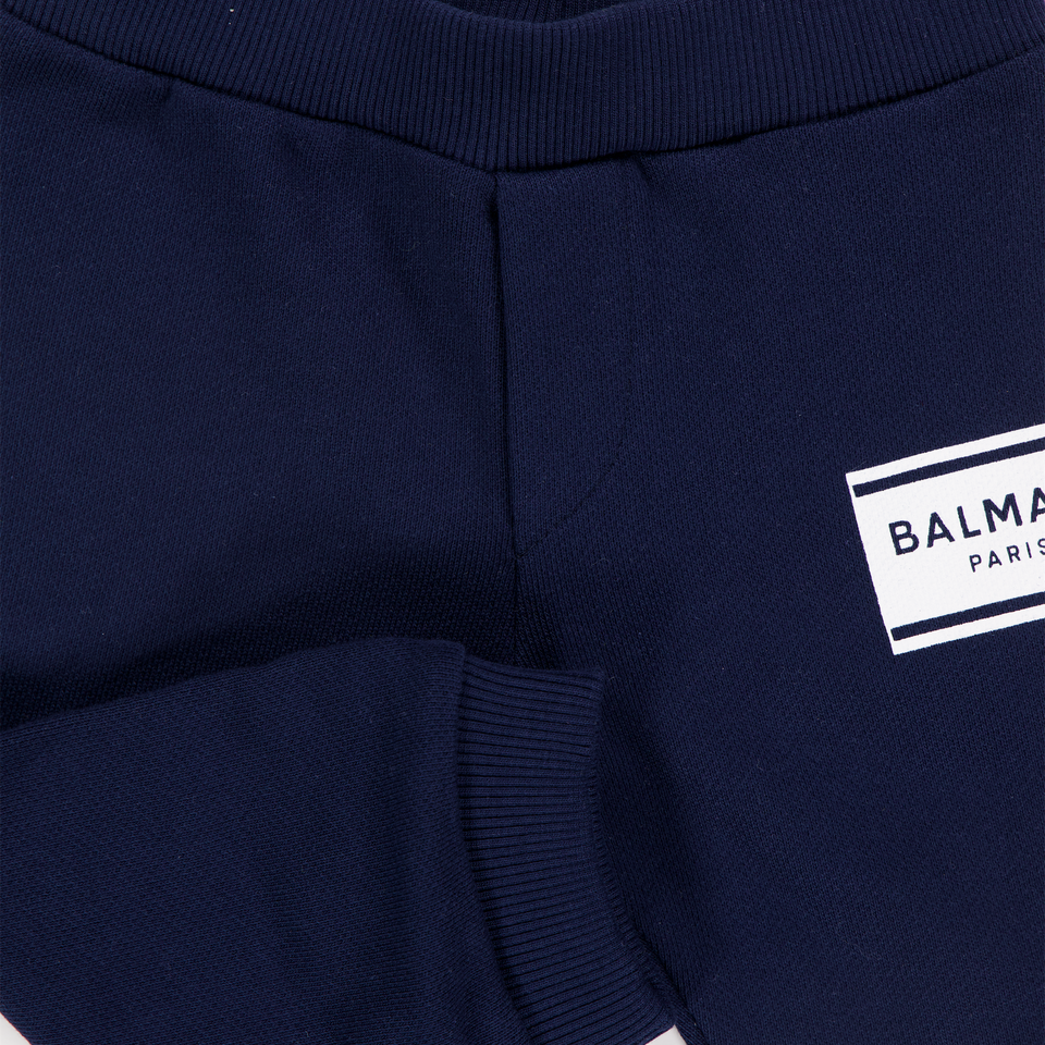 Balmain Baby Girls Pants In Navy