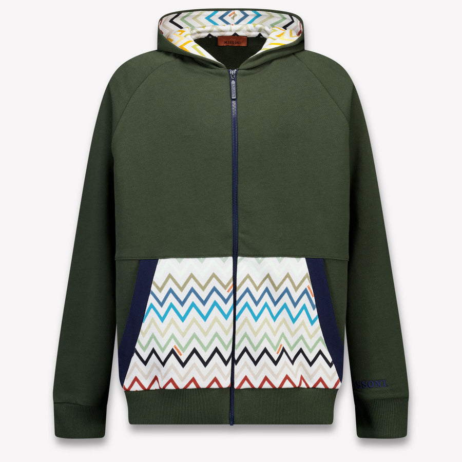 Missoni Boys Cardigan in Dark Green