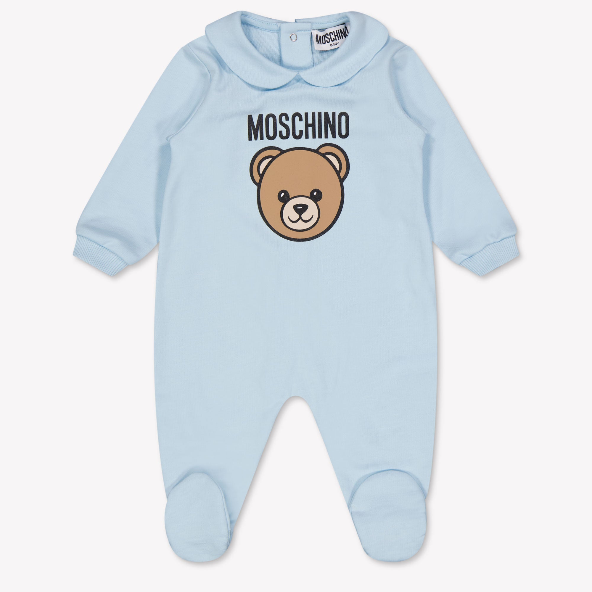 Moschino Baby Unisex Bodysuits in Light Blue