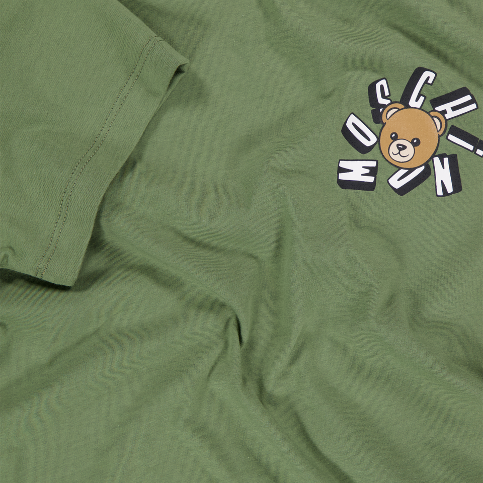 Moschino Kids Boys T-Shirt In Army