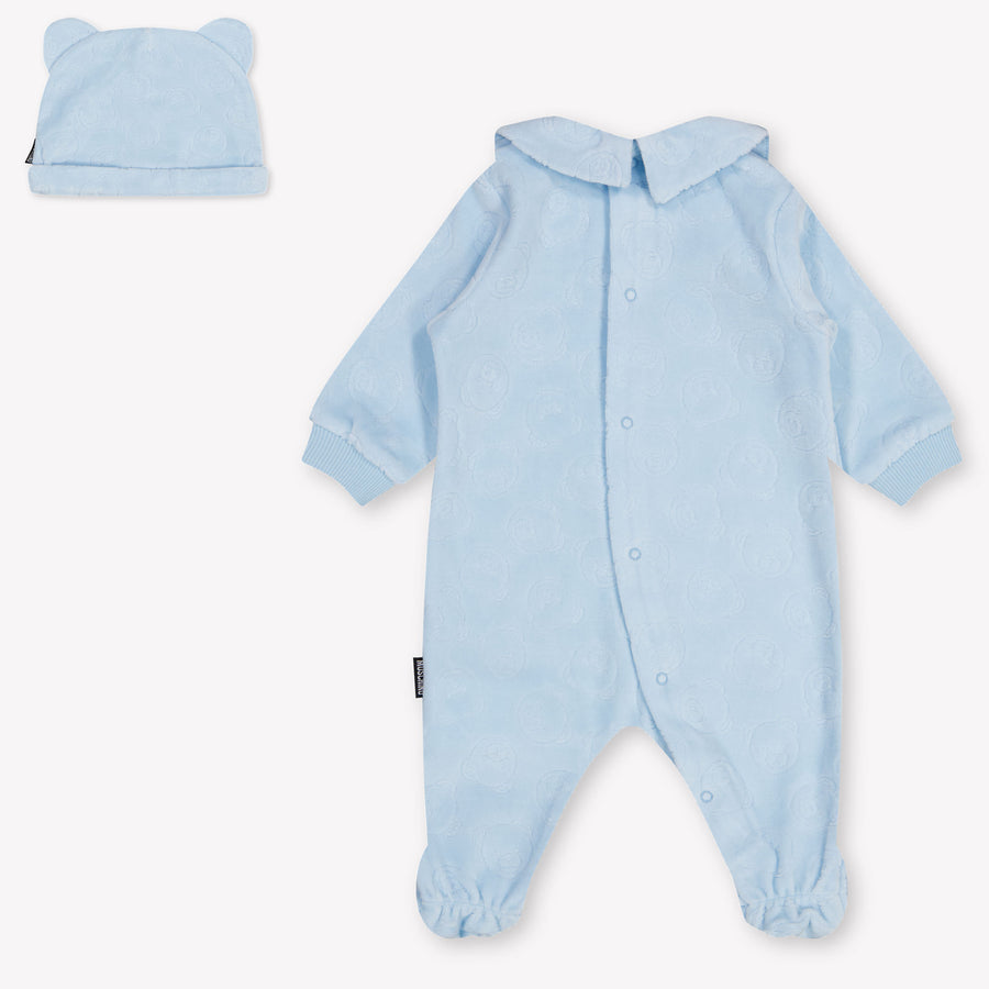 Moschino Baby Unisex Playsuit In Light Blue