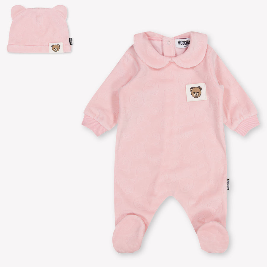 Moschino Baby Unisex Playsuit In Light Pink
