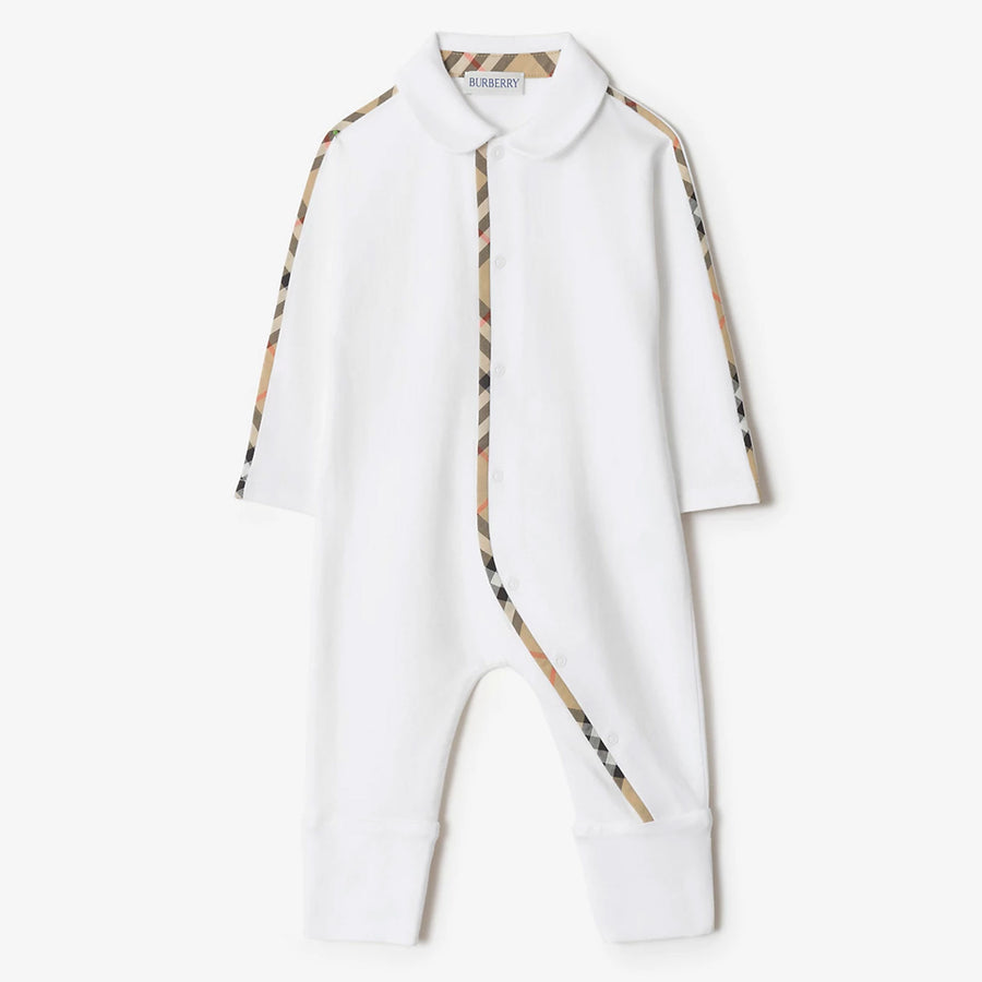 Burberry Hamilton Baby Unisex Playsuit In White
