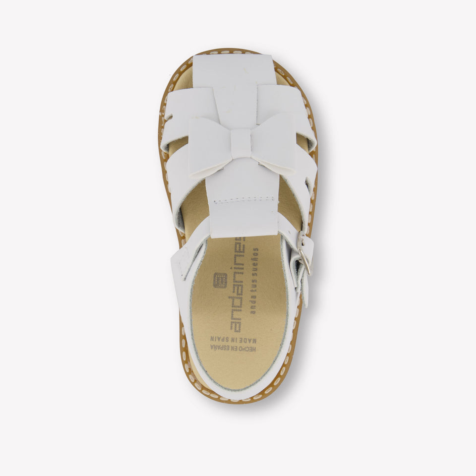 Andanines Girls Sandals In White