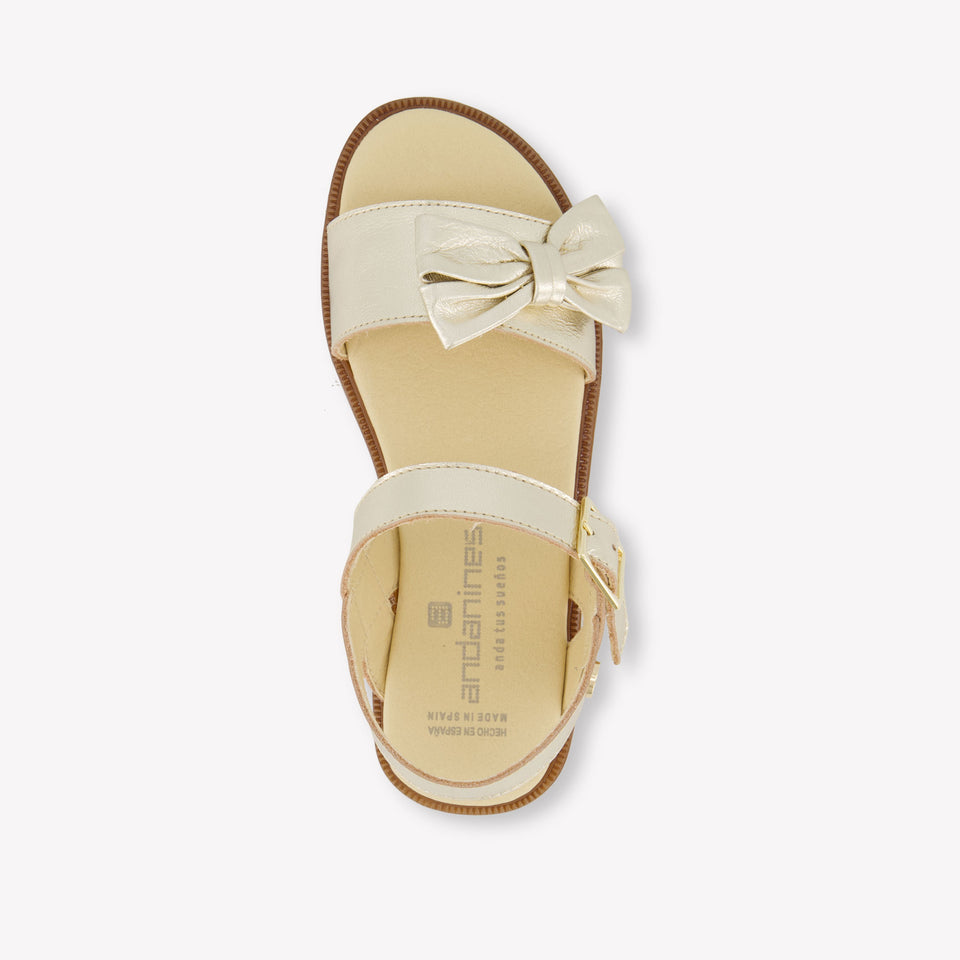 Andanines Girls Sandals In Gold