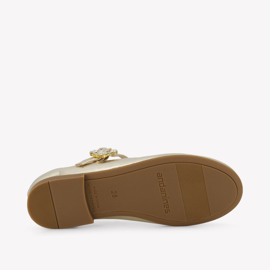 Andanines Girls Shoes In Gold