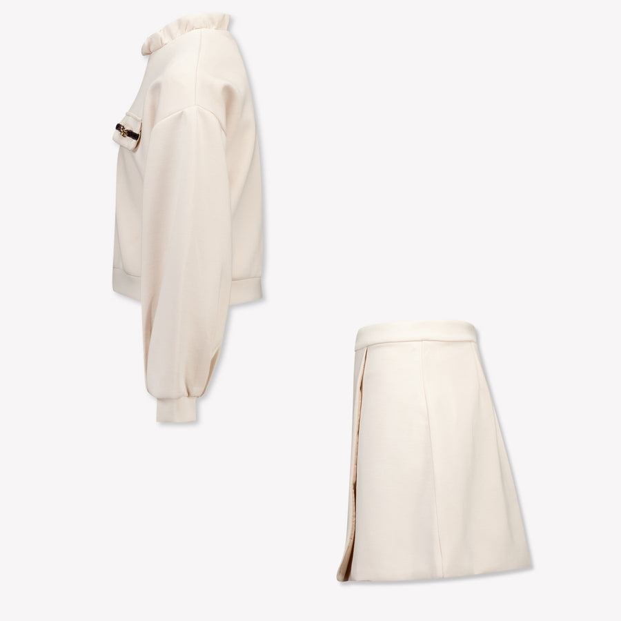 Abel & Lula Kids Girls Set In Light Beige