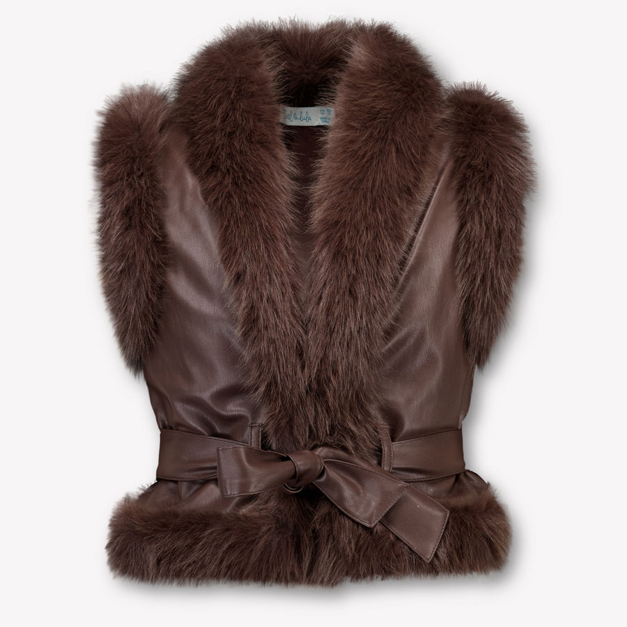 Abel & Lula Kids Girls Jackets In Brown