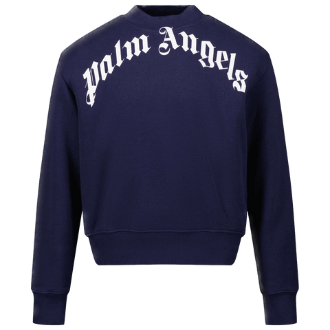 Palm Angels Kinder Unisex Trui Navy 4Y