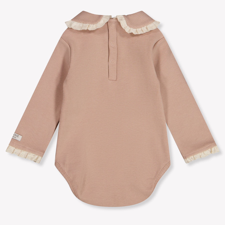 Donsje Amsterdam Diet Baby Girls Romper In Old Pink