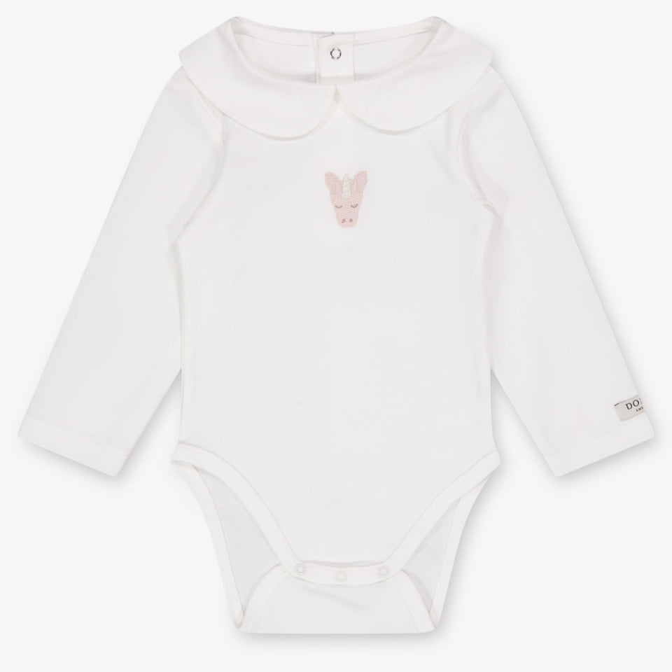 Donsje Amsterdam Davo Baby Girls Romper In OffWhite