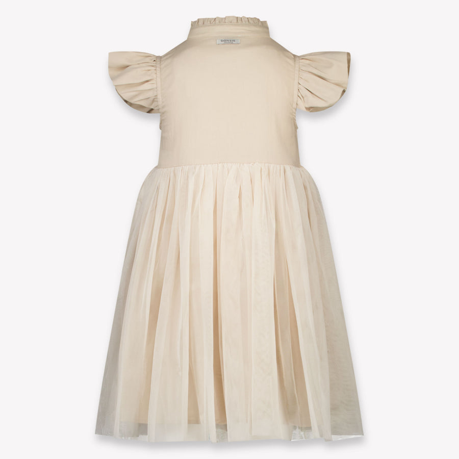 Donsje Amsterdam Fleurance Kinder Meisjes Jurk In Licht Beige