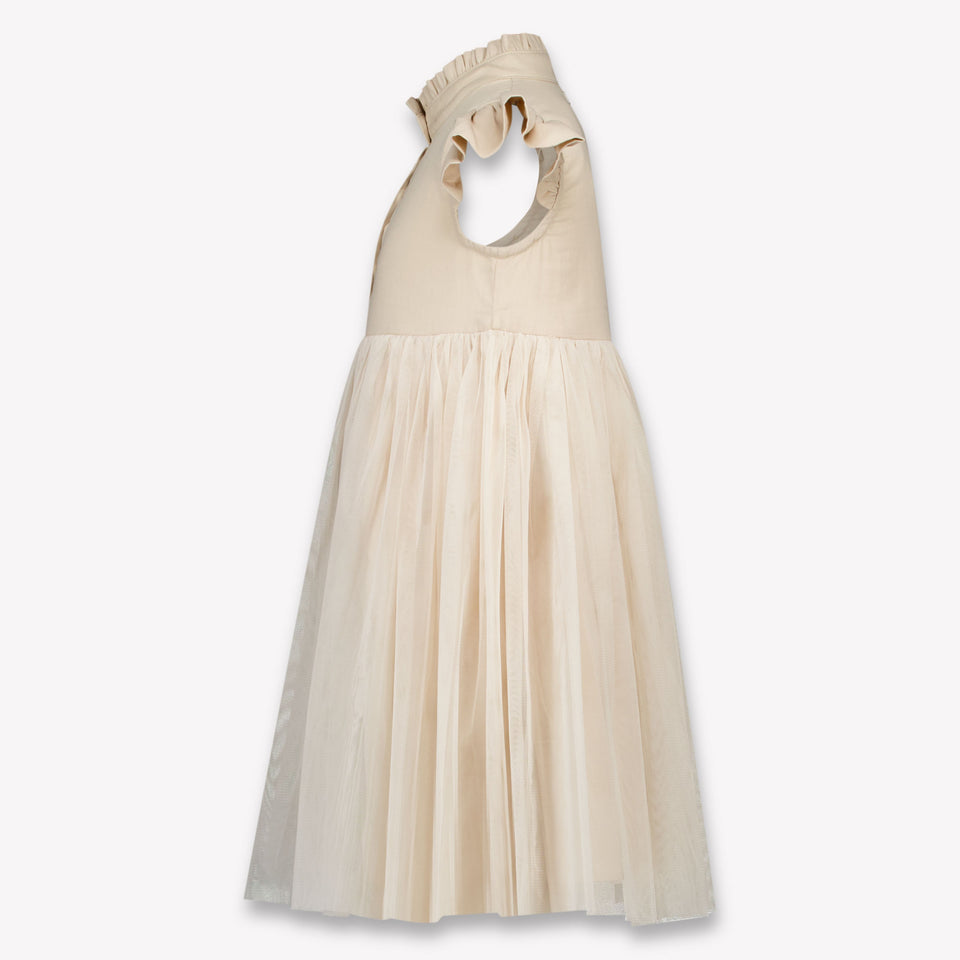 Donsje Amsterdam Fleurance Kids Girls Dress In Light Beige