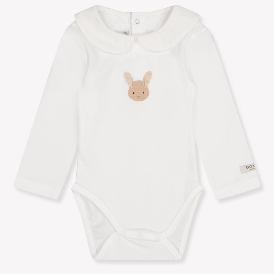 Donsje Amsterdam Davo Baby Girls Romper In OffWhite
