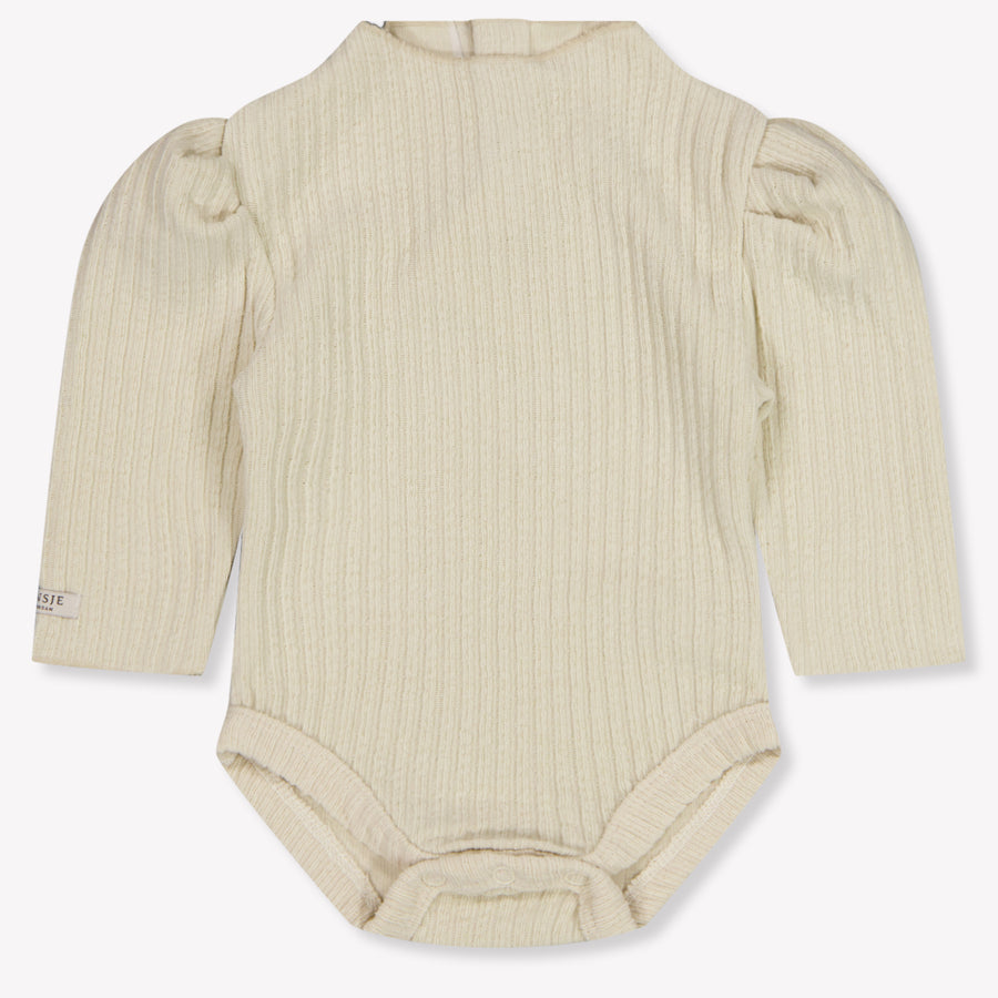 Donsje Amsterdam Giggie Baby Girls Bodysuit in Light Beige