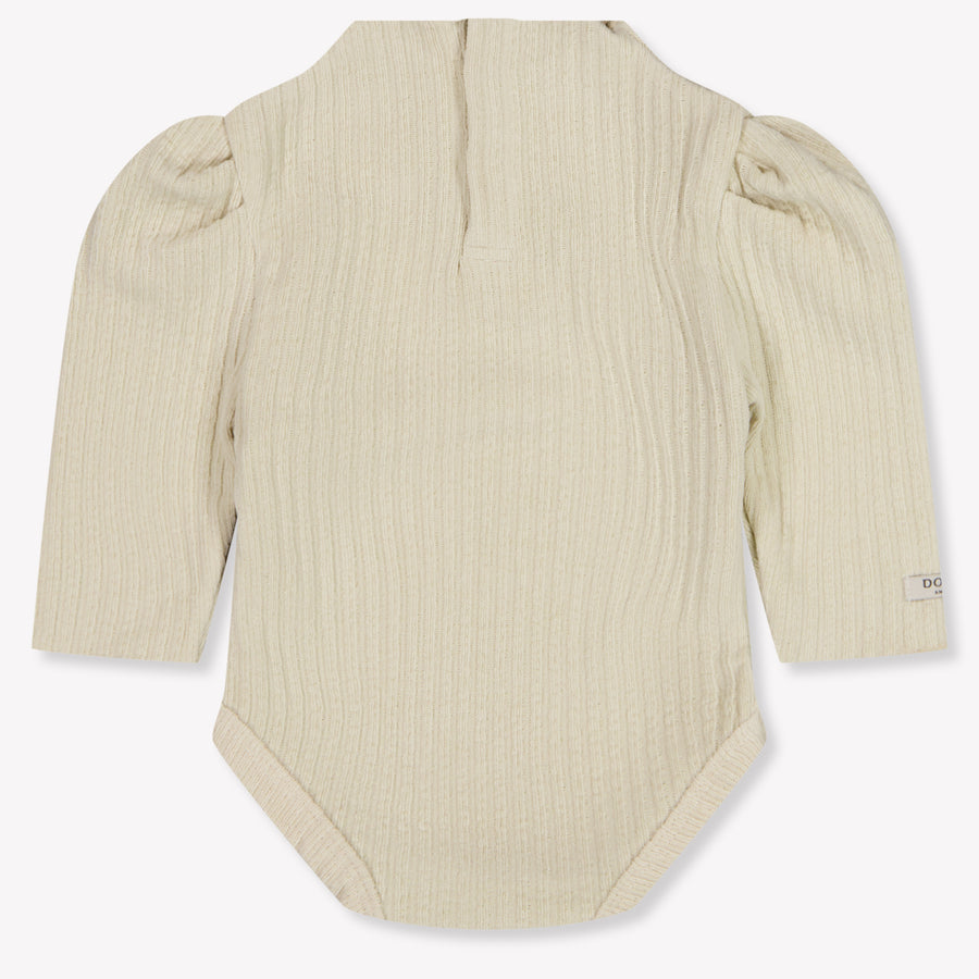 Donsje Amsterdam Giggie Baby Girls Romper In Light Beige