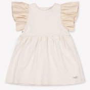 Donsje Amsterdam Beloun Baby Girls Dress In Light Beige
