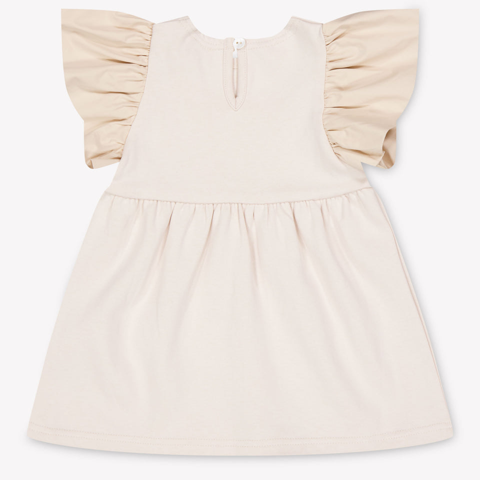 Donsje Amsterdam Beloun Baby Girls Dress In Light Beige