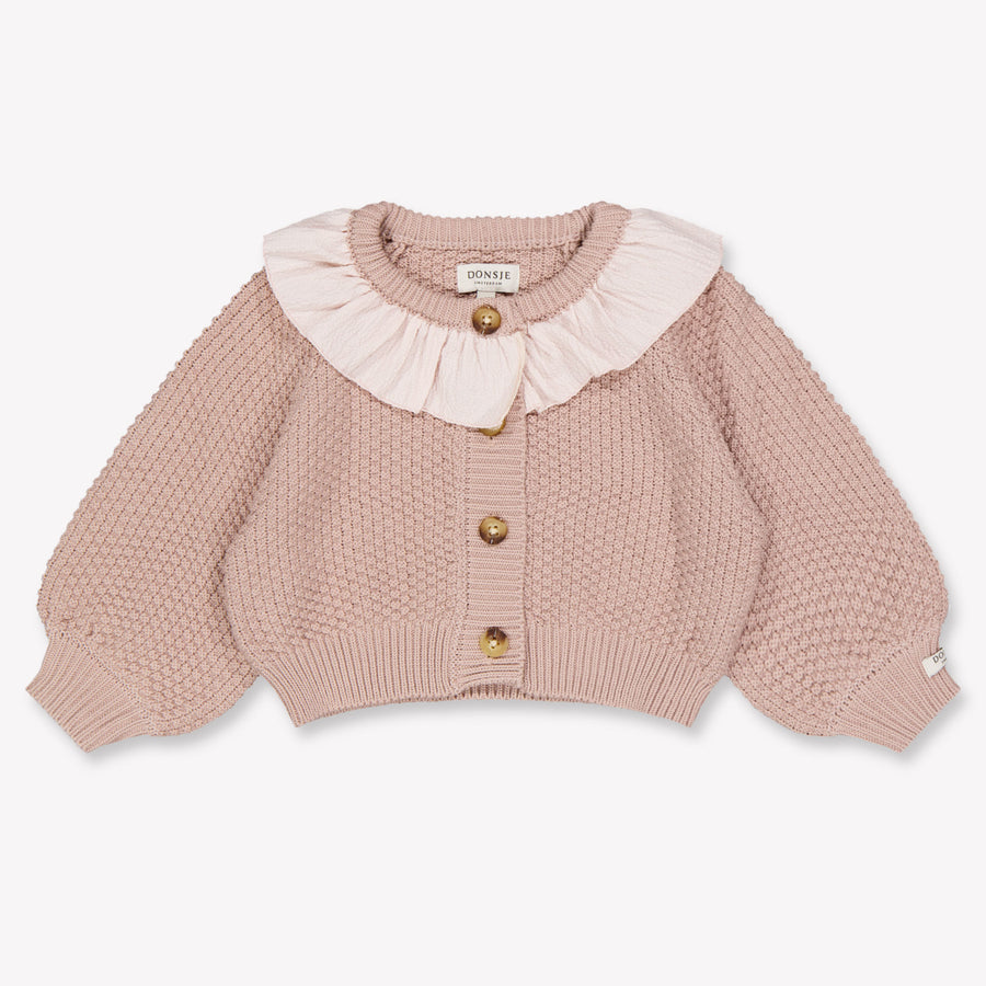 Donsje Amsterdam Feather Baby Girls Cardigan In Lilac