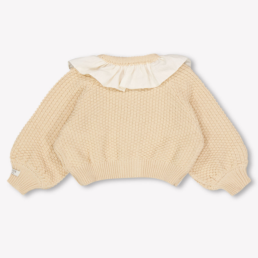Donsje Amsterdam Feather Baby Girls Cardigan In Salmon