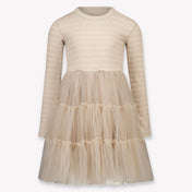Donsje Amsterdam Aurin Kids Girls Dress In Taupe