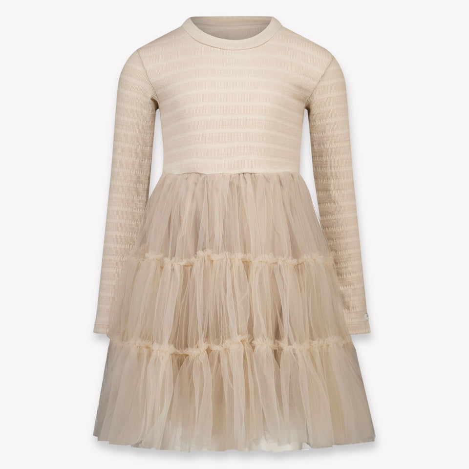 Donsje Amsterdam Aurin Kids Girls Dress In Taupe