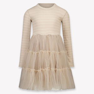 Donsje Amsterdam Aurin Kids Girls Dress In Taupe