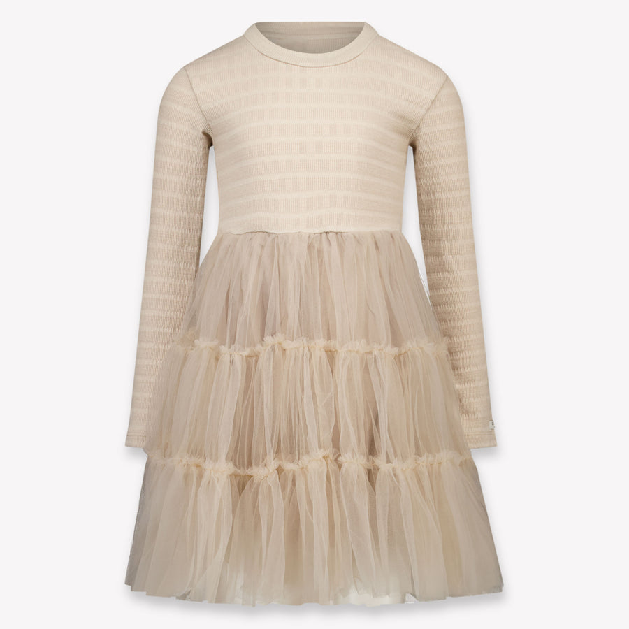 Donsje Amsterdam Aurin Kids Girls Dress In Taupe