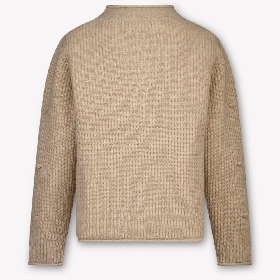 Donsje Amsterdam Marloes Kids Girls Cardigan In Beige