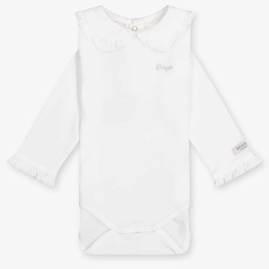 Donsje Amsterdam Dovie Baby Girls Bodysuit in Off-White