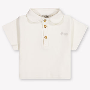 Donsje Amsterdam Ivelle Baby Girls Polo In OffWhite