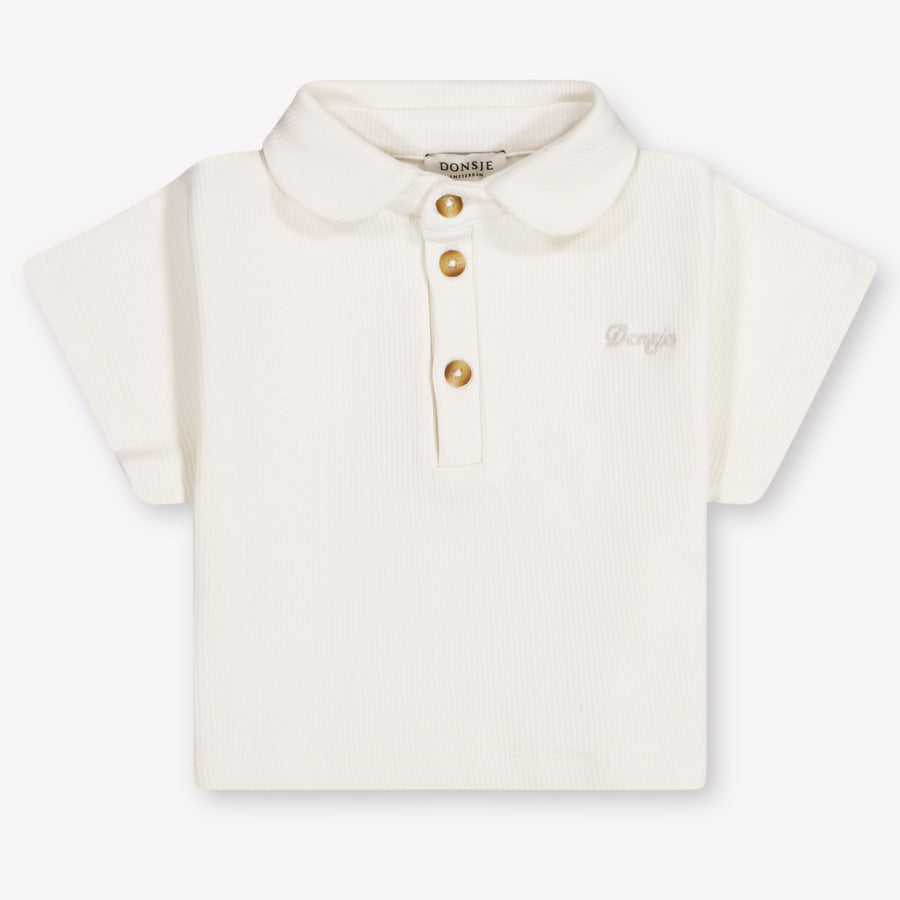 Donsje Amsterdam Ivelle Baby Girls Polo In OffWhite