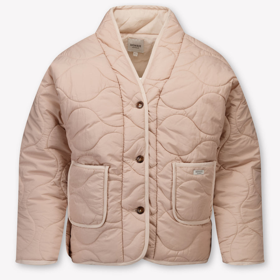 Donsje Amsterdam Tessane Girls Mid-Season Jacket in Light Pink
