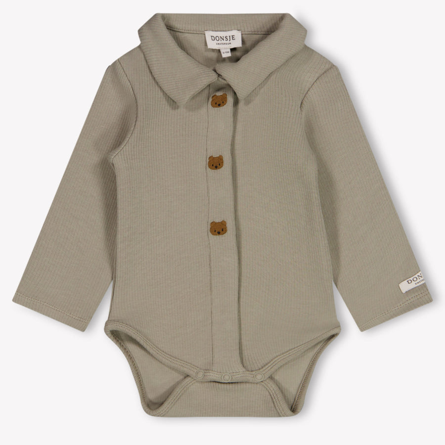 Donsje Amsterdam Finnian Baby Boys Romper In Light Green