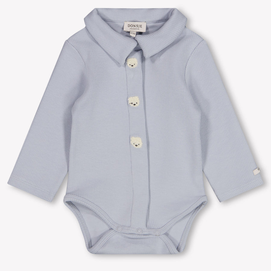 Donsje Amsterdam Finnian Baby Boys Bodysuit in Light Blue