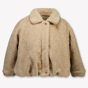 Donsje Amsterdam Kinder Meisjes Faux Fur Jassen In Licht Beige
