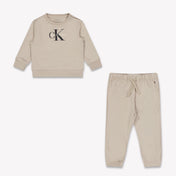 Calvin Klein Baby Unisex Jogging suit In Light Beige