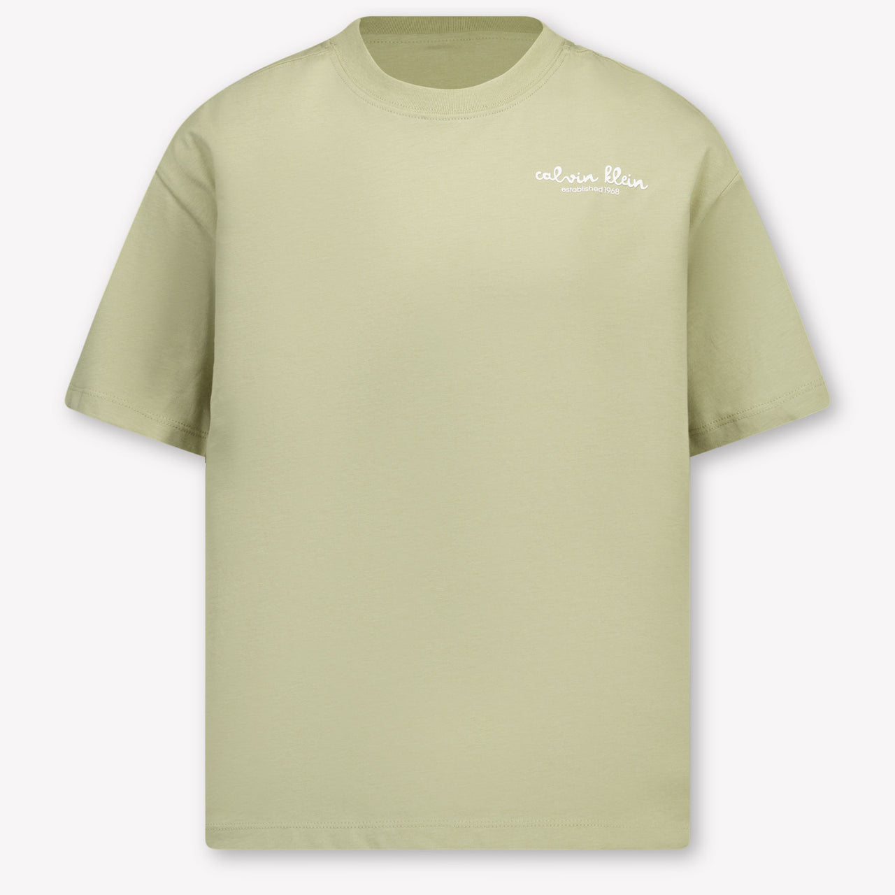 Calvin Klein Kinder Jongens T-Shirt In Olijf Groen