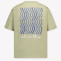 Calvin Klein Kinder Jongens T-Shirt In Olijf Groen