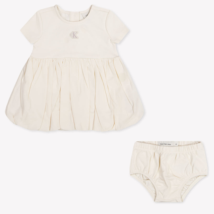 Calvin Klein Baby Girls Dress in Off-White