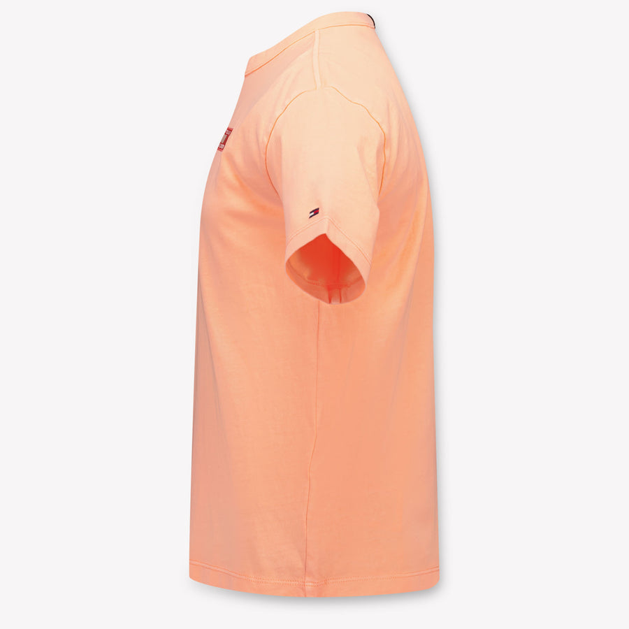 Tommy Hilfiger Kinder Jongens T-Shirt In Fluor Oranje